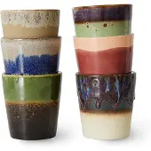 HK Living 70's ceramic coffee mugs grounding set of 6 pieces