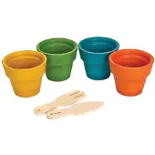 PlanToys kukkaruukut 4 kpl Flower Pot Set