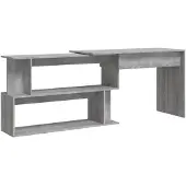 vidaXL Kulmatyöpöytä harmaa Sonoma 200x50x76 cm tekninen puu