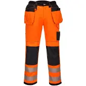 Portwest T501 oranssi/musta hivis- riipputaskutyöhousut