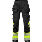 Fristads High vis rakentajan Stretch housut lk 1 2706 PLU, huomio-oranssi/laivastonsininen, D104