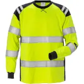 Fristads Palosuojattu Flamestat pitkähihainen t-paita lk 3 7077 TFLH Huomiokeltainen/Laivastonsininen XL