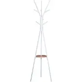 HOMCOM Valkoinen Metallinen vaateripustin käytävälle 45x45x180 cm