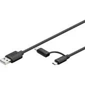 Goobay Latauksen ja synkronoinnin yhdistelmäkaapeli (USB A - Micro-USB & USB-C)