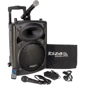 Ibiza Sound PORT10 kannettava akkukäyttöinen 500W kaiutin + langallinen mikki