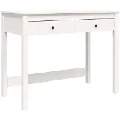 vidaXL Työpöytä laatikoilla valkoinen 100x50x78 cm täysi mänty