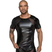 Noir Handmade Powerwetlook T-paita - Black - S