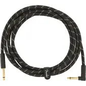 Fender Deluxe -instrumenttikaapeli kulmaliittimellä, 3m, Black Tweed