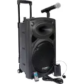 Ibiza Sound PORT12 kannettava akkukäyttöinen 700W kaiutin + kaksi langatonta mikkiä