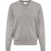 Gant for man. 8030562 Classic grey V-neck jumper (M), Casual, Cotton, Long sleeve