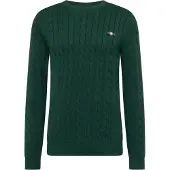 Gant Classic Cable Knit Sweater - Khaki green - S