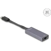 DeLOCK 66248, RJ-45, USB C, 0,09 m, Harmaa