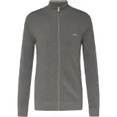 Gant Cotton Pique Zip Cardigan - Grey - XXXL