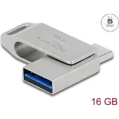 DeLOCK – USB 5 Gbps USB-C + Type-A Memory Stick 16 GB - Metal Housing (54073)