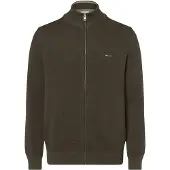 Gant for man. 8040524 Cotton pique cardigan with green zip fastening (3XL), Casual, Long sleeve