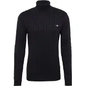 Gant for man. 8050607 Black eights knitted jumper (XL), Casual, Cotton