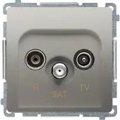 Kontakt Simon Basic Rtv-sat-liitin, satiini, takana