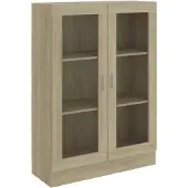 vidaXL Vitriinikaappi, Sonoma-tammi, 82,5x30,5x115 cm, lastulevy
