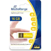 MediaRange MR976, 16 GB, USB A-tyyppi, 2.0, 14 MB/s, Ilman suojusta, Keltainen