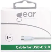 Gear USB-C 2.0 -kaapeli, 1 m, valkoinen