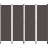 vidaXL 4-paneelinen tilanjakaja antrasiitti 200x180 cm