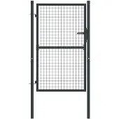 vidaXL Puutarhaportti galvanoitu teräsverkko 100x175 cm harmaa