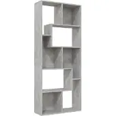 vidaXL Kirjahylly betoninharmaa 67x24x161 cm lastulevy