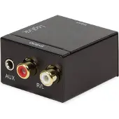 Logilink Koaksiaali- ja Toslink-muunnin analogiseksi L/R- ja 3,5 mm:n liittimellä varustetuksi äänimuotoon.