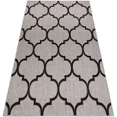 Rugsx Matto string sizal floorlux 20608 , marokkolainen apila, trellis hopea / musta