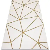 Rugsx Matto emerald yksinomainen 1013 glamouria, tyylikäs geometrinen kerma / kulta-
