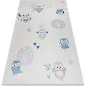 Rugsx Bambino 1161 matto ugglor lapsille liukumaton - harmaa