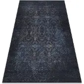 Rugsx Andre 1058 matto ornamentti, vuosikerta liukumaton - musta / sininen