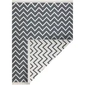 Rugsx Matto twin 23002 zigzag, puuvilla, kaksipuolinen, ekologiset hapsut - antrasiit