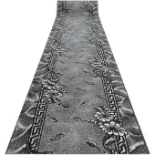 Rugsx Alfombra de pasillo BCF MORAD Trio flores, hojas gris 120 cm 120x1050 cm
