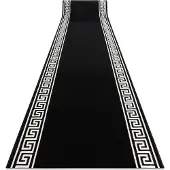 Rugsx Alfombra de pasillo BCF MORAD Grek griego negro 80 cm 80x720 cm