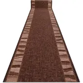 Rugsx Alfombra de pasillo con refuerzo de goma LINEA marrón 67cm 67x140 cm