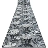 Rugsx Runner liukastumisenesto monstera lehdet, kumi harmaa 100 cm