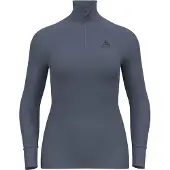 Odlo Women's Active Warm Eco Half-Zip Turtleneck Base Layer Top Folkstone Gray Kerrasto yläosat S