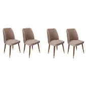 Atelier Del Sofa 4-osainen tuolisarja, , beige/ruskea/kulta
