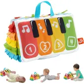 Fisher-Price Kick & Play Soft Piano, Newborn Tummy Time Toy With Lights & Music - Multi/patterned - ONE SIZE