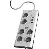 Philips ylijännitesuoja 6 pistorasiaa + 4 x USB-A + 1 x USB-C