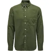 Only & Sons Onsgudmund Slim 1-Pkt Solid Shirt Noos - Khaki green - XS