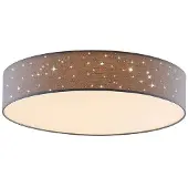 LINDBY Led Ellamina , himmennettävä, Alumiini/harmaa/sinkki, Olohuone/ruokailutila, Tekstiili/kangas/silkki, Moderni