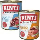 Rinti 12x800g Kennerfleisch siipikarjansydän koiran märkäruoka
