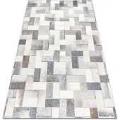 Rugsx Matto patchwork 21723 harmaa - lehmännahka