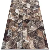Rugsx Matto patchwork 21715 ruskea - lehmännahka