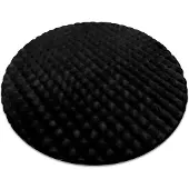 Rugsx Alfombra BUBBLE circulo negra 25 IMITACIÓN PIEL DE CONEJO 3D estructural circulo 120 cm