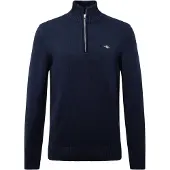 Gant for man. 8030170 Half-zip cotton jumper Casual navy (XL), Long sleeve