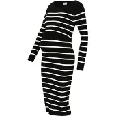 Mamalicious Mlnewsiv June Ls Uk Knit Dress 2F A Noos - Black - S