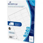 MediaRange MRINK149, Valkoinen, Kiinteä, 70 x 37, A4, Matta, Laser/Inkjet